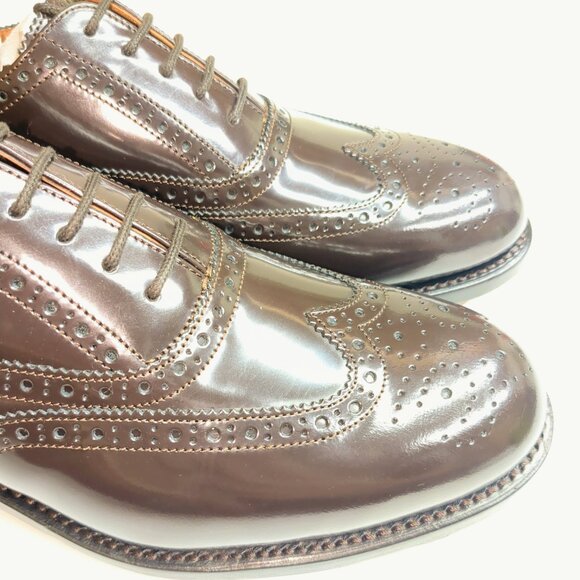 GH Bass Men\'s Monogram Wingtip Brogue Oxford Dress Shoes, Brown, 10.5, Pristine main image 12